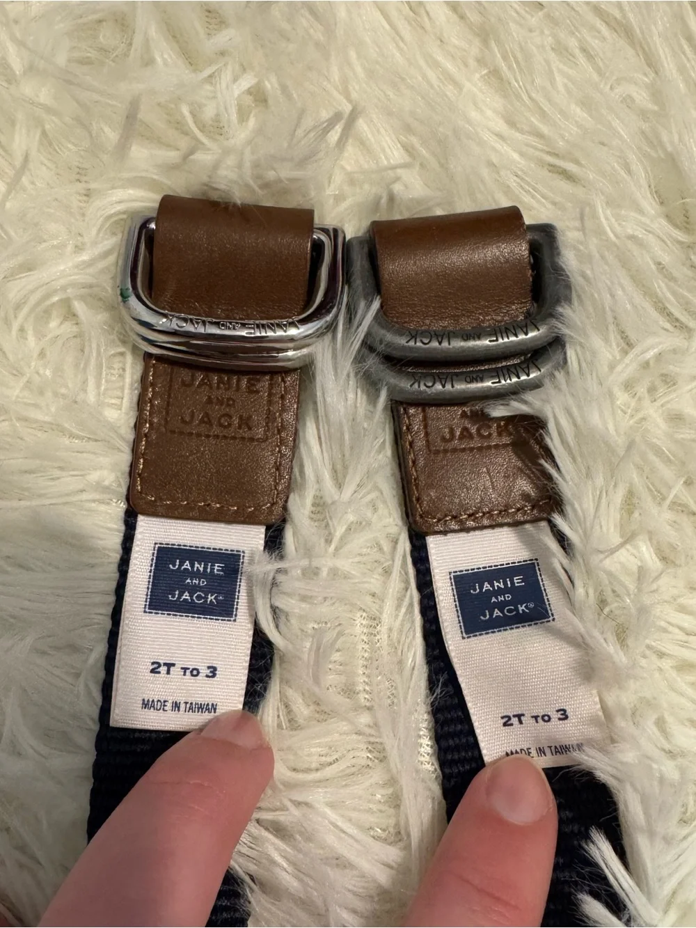 Janie and Jack Navy Whale Motif & Striped Webbing Belts